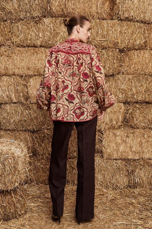 Alémais Blouse Print (KENNY-8115T-RED) - UNO Knokke