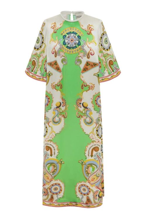 Alémais Dress Long Silk Mao (PINBALL-3317D) - UNO Knokke