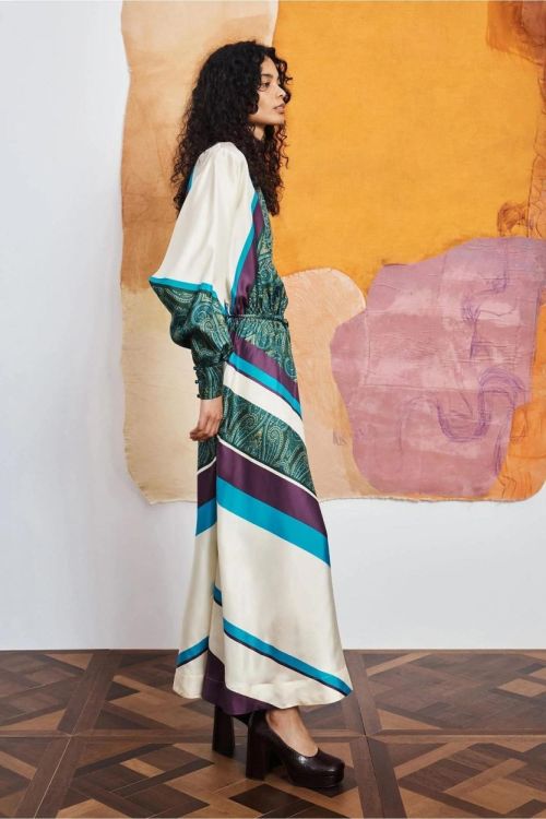 Alémais Dress Midi Silk Print (JONISILKMIDIDRESS-7578D-MULTI) - UNO Knokke