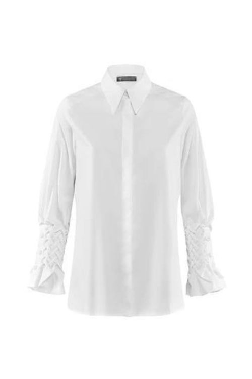 Armargentum Blouse Cuff Smog (MALOU-080WHITE) - UNO Knokke