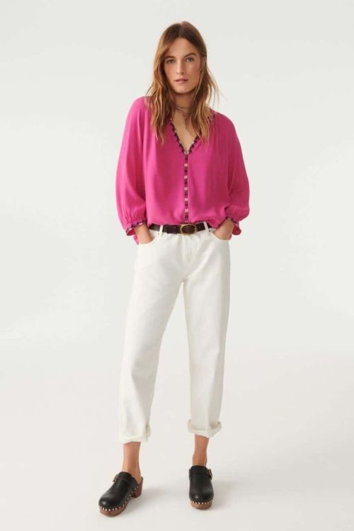 Bash Blouse Embroidery (THEO0114ROSE) - UNO Knokke