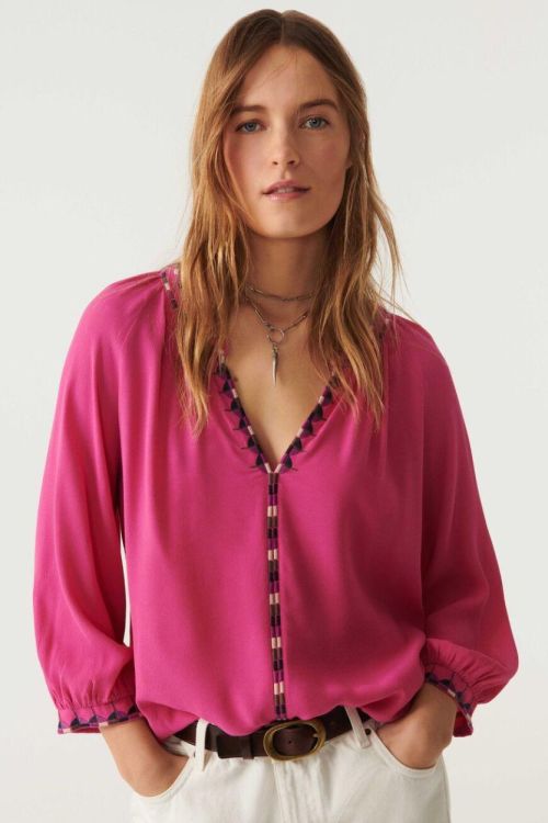 Bash Blouse Embroidery (THEO0114ROSE) - UNO Knokke