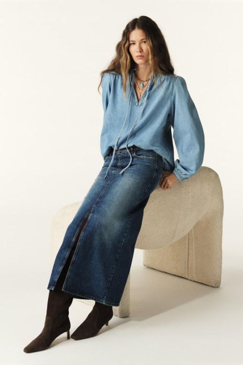 Bash Blouse Tunic Jeans (LOUISE-LIGHTUSEDBLUE0278) - UNO Knokke