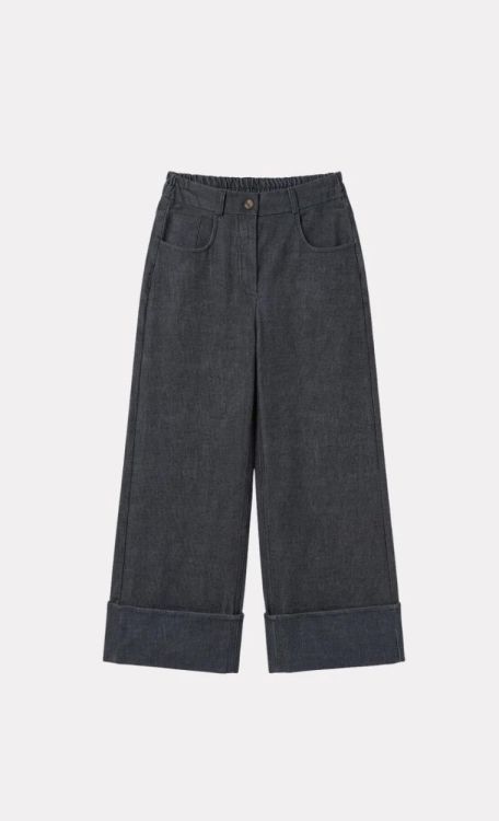 Black Rose Pant Wide Rib Velvet (CHARLY-BLUE) - UNO Knokke