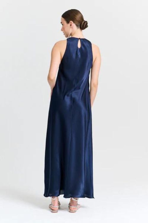 CHPTR.S Dress Silk (DIVINEDRESS-NAVY BLUE) - UNO Knokke