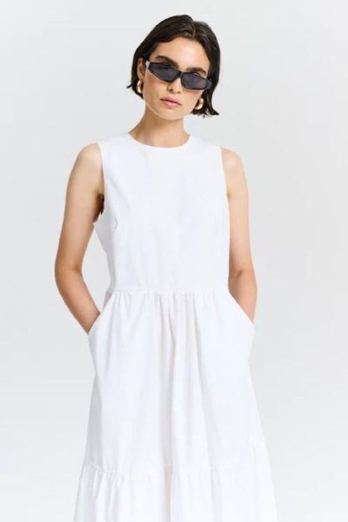 CHPTR.S Dress Summer Wide (APPREHENDDRESS-WHITE) - UNO Knokke