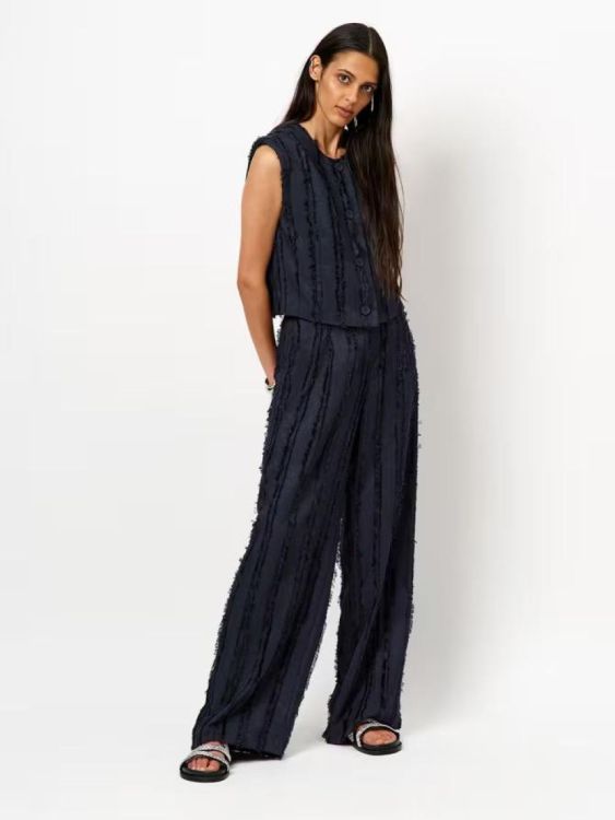 Dante6 Gilet Button Fringes (KALINA-4900BLUE) - UNO Knokke