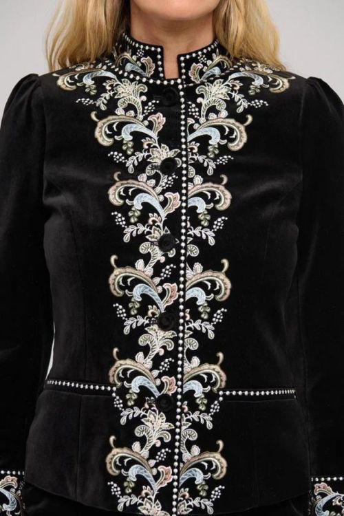 Dea Kudibal Jacket Embroidery (LEXI-8042BLACKVELVET) - UNO Knokke