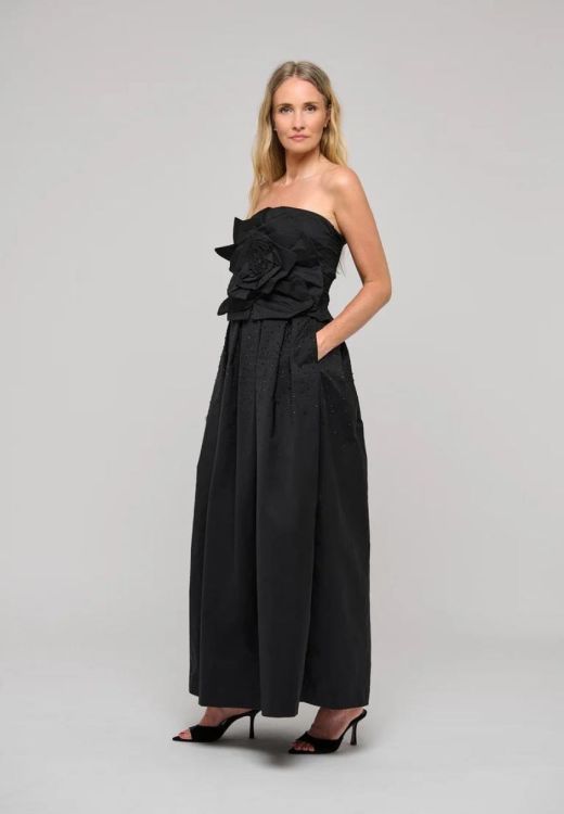 Dea Kudibal Skirt With Pleats (ANONAS-8044BLACKTAFFETAEMB) - UNO Knokke