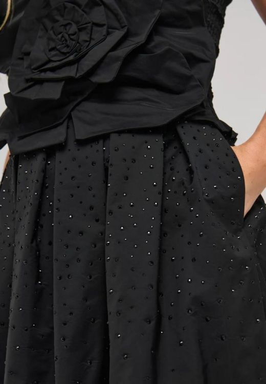 Dea Kudibal Skirt With Pleats (ANONAS-8044BLACKTAFFETAEMB) - UNO Knokke