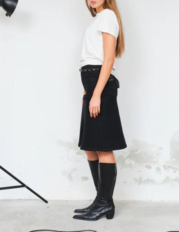 Designers Remix Jeansskirt Frontsplit (BENNETTMIDISKIRT-716) - UNO Knokke