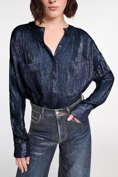 Dorothee Schumacher Blouse Lurex (849506-899DARKNAVY) - UNO Knokke