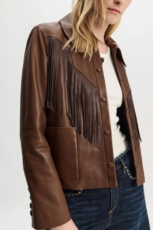 Dorothee Schumacher Jacket Leather Fringes (644002-792) - UNO Knokke