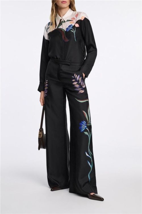 Dorothee Schumacher Pant Silk Flowerprint (249103-090) - UNO Knokke