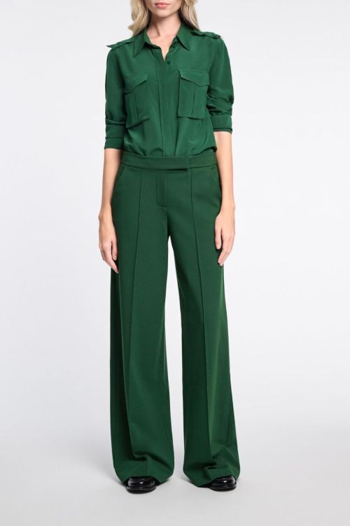 Dorothee Schumacher Pant Wide Punto  (848003-567GRASSGREEN) - UNO Knokke