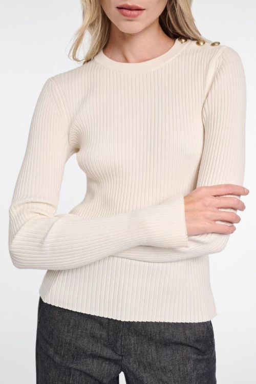 Dorothee Schumacher Ribknit Pull Button (810301-111ORCHIDWHITE) - UNO Knokke