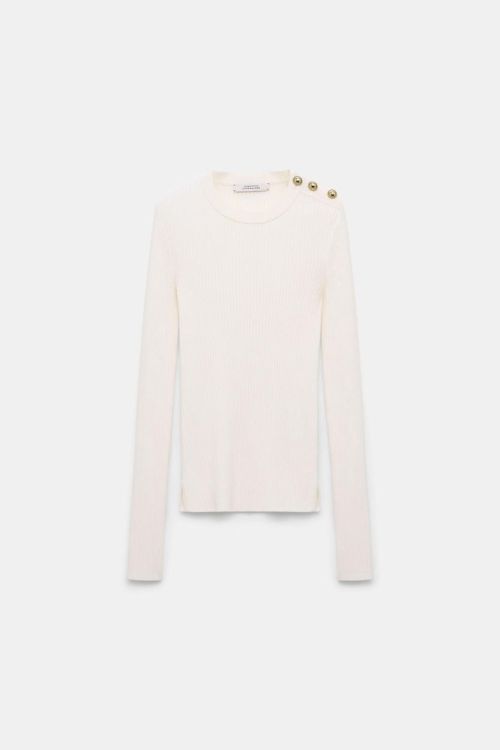 Dorothee Schumacher Ribknit Pull Button (810301-111ORCHIDWHITE) - UNO Knokke