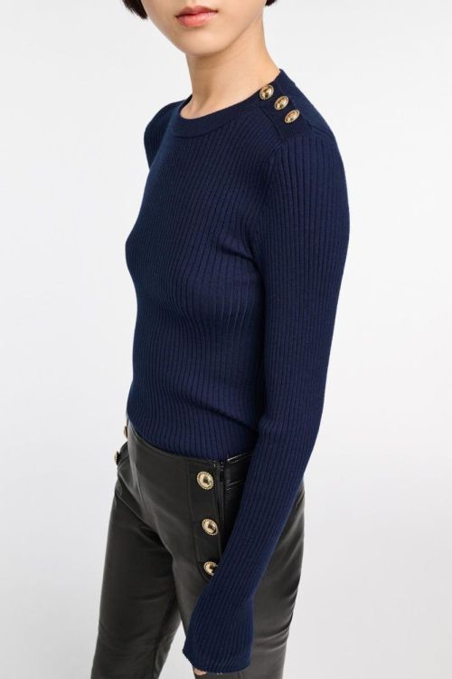 Dorothee Schumacher Ribknit Pull Button (810301-889MIDNIGHTBLUE) - UNO Knokke