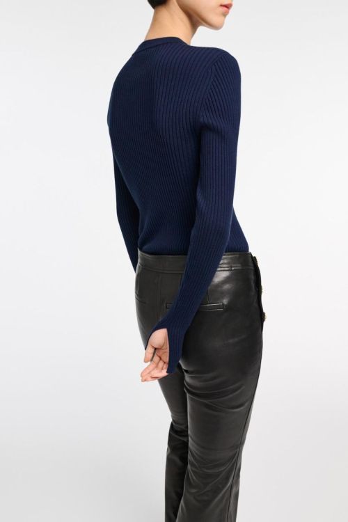 Dorothee Schumacher Ribknit Pull Button (810301-889MIDNIGHTBLUE) - UNO Knokke