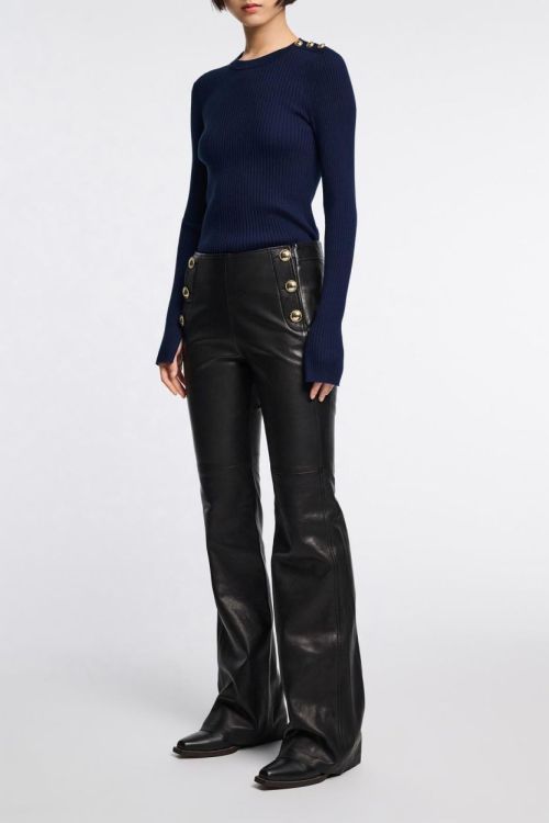 Dorothee Schumacher Ribknit Pull Button (810301-889MIDNIGHTBLUE) - UNO Knokke