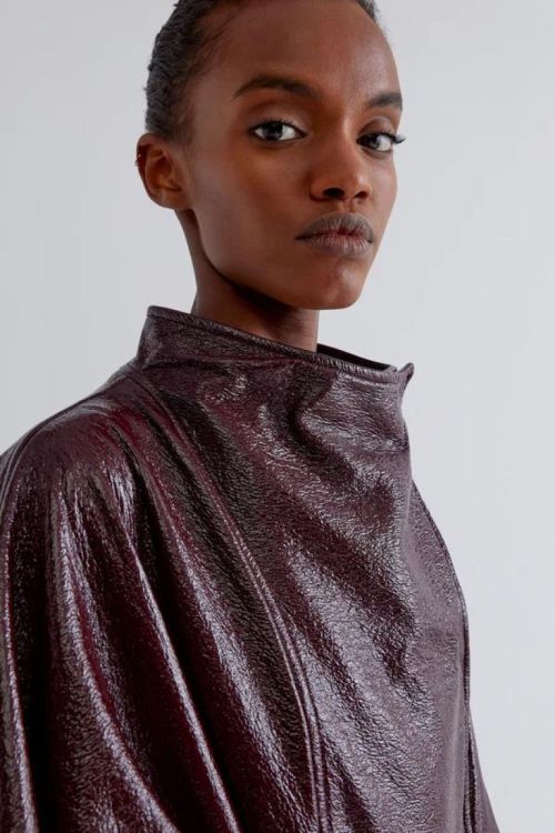 Erika Cavallini Jacket Pattend Leather (P5WU01-D10) - UNO Knokke