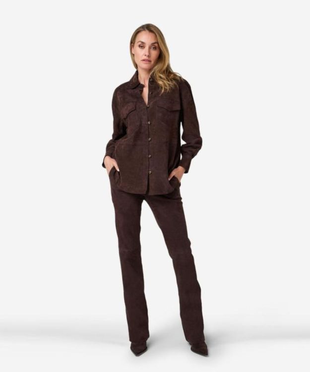 Ibana Blouse Suede (BODISUEDE-COFFEEBEAN) - UNO Knokke