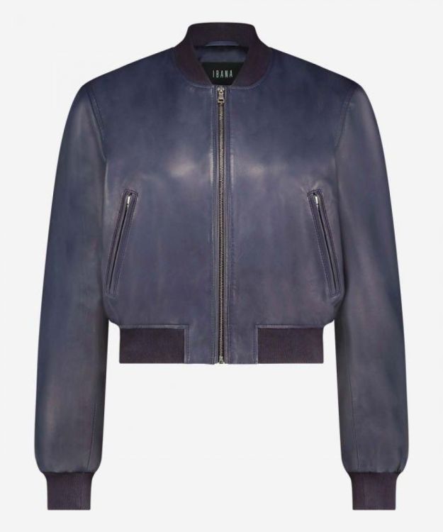 Ibana Bomber Leather Jacket (JECKSY-MIDNIGHTBLUE) - UNO Knokke