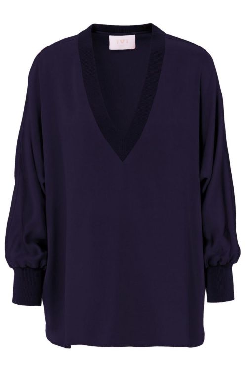 Ivi Collection Blouse Silk V  (99901002-276) - UNO Knokke