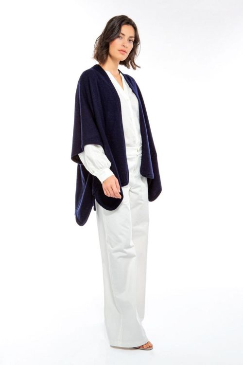 Ivi Collection Cape Knit (SOLID-2765NAVY) - UNO Knokke