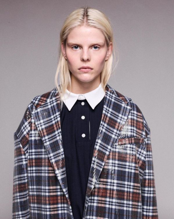 Johny Blazer Oversized Paillet Check (LOLA-BLUEMIX) - UNO Knokke