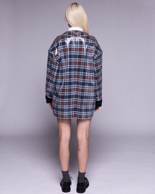 Johny Blazer Oversized Paillet Check (LOLA-BLUEMIX) - UNO Knokke