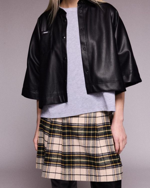 Johny Skirt Mini Flanel Check (SONJA-BEIGE) - UNO Knokke