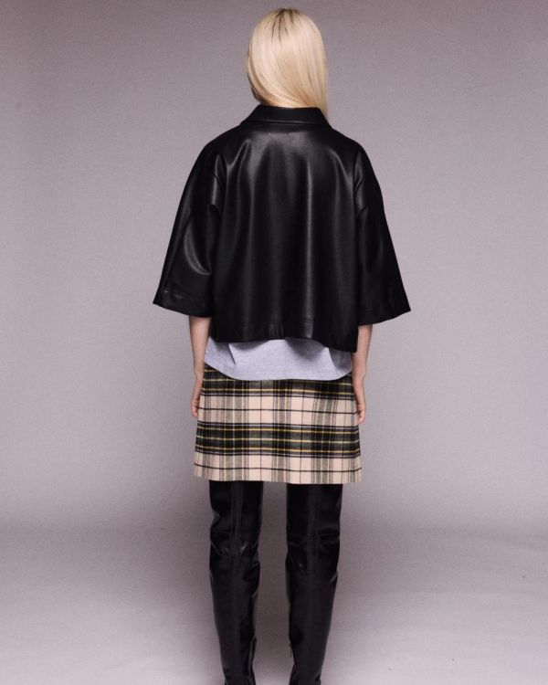 Johny Skirt Mini Flanel Check (SONJA-BEIGE) - UNO Knokke