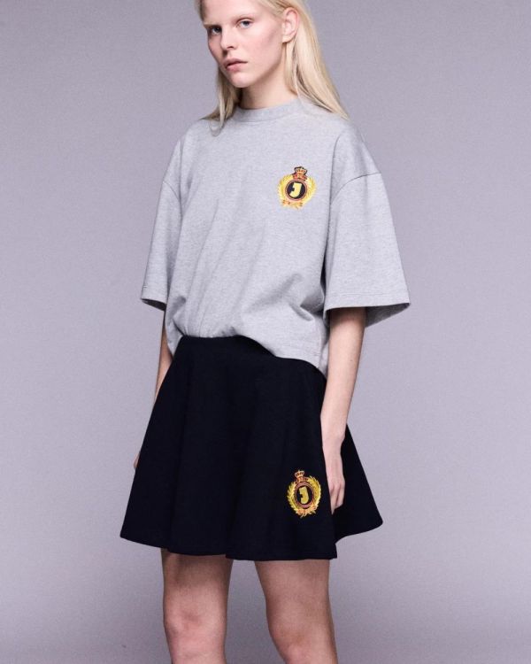 Johny Skirt Mini Jersey Patch (PENNY-NAVYWITHEMBROIDERY) - UNO Knokke