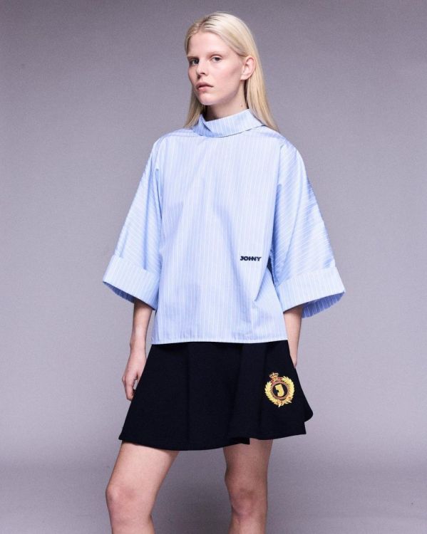 Johny Skirt Mini Jersey Patch (PENNY-NAVYWITHEMBROIDERY) - UNO Knokke