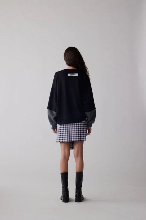 Johny Sweater 2 Tone (AMY-BLACKGREY) - UNO Knokke