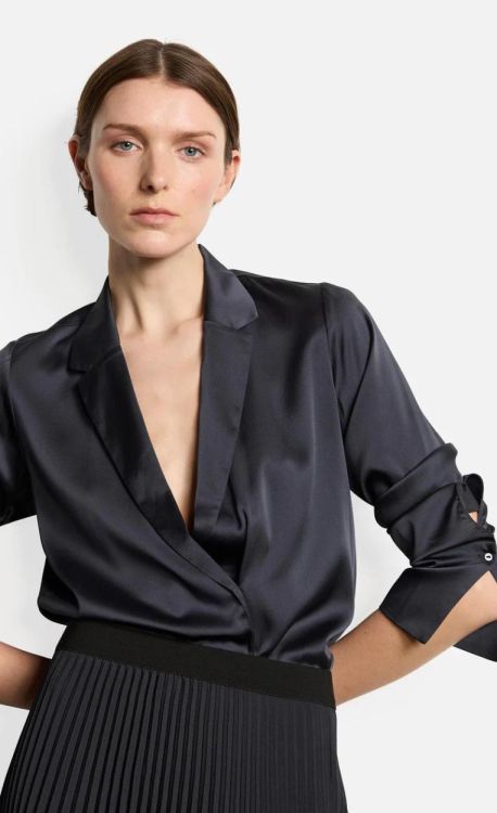 Kiefermann Blouse Silk Cache Coeur (LISENKA-192PHANTOM) - UNO Knokke