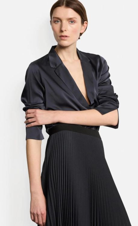 Kiefermann Blouse Silk Cache Coeur (LISENKA-192PHANTOM) - UNO Knokke