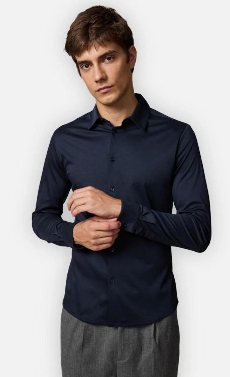 Kiefermann MEN Hemd Jersey (PIUS434-22190-379NAVY) - UNO Knokke