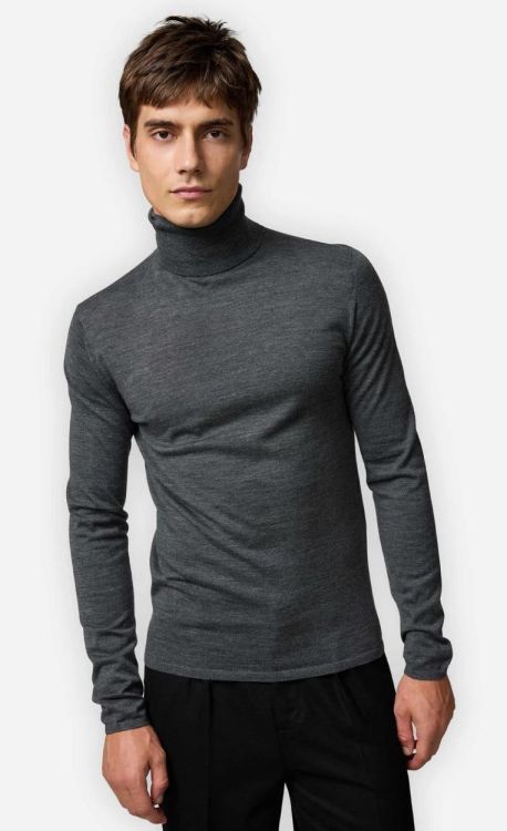 Kiefermann MEN Colle Roulé Fine (THEOR-88GREYMEL.) - UNO Knokke