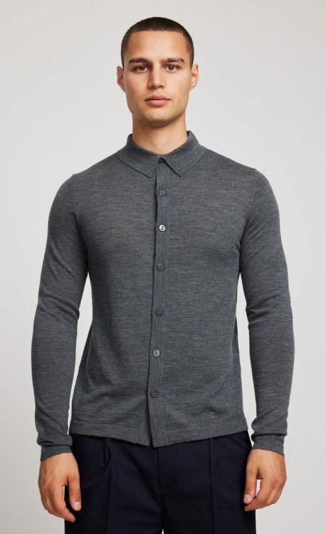 Kiefermann MEN Polo Cardigan (ADAMSS-88GREYMEL.) - UNO Knokke