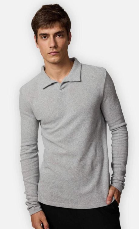 Kiefermann MEN Polo Long Sleeve (TONIN-46SILVMELANGE) - UNO Knokke