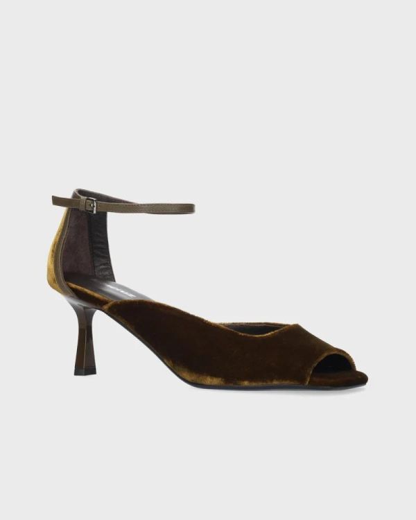 Lolacruz Pump Velvet (011Z70BK-OCRE) - UNO Knokke