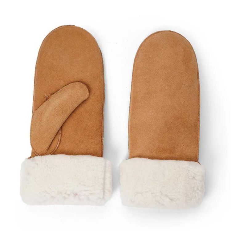 Lovelies Gloves Mouton (BEL1215-WINTERWHITE-CAMEL) - UNO Knokke