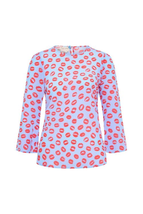 Maison Common Blouse Silk Lips (5259-531-420BLUE) - UNO Knokke