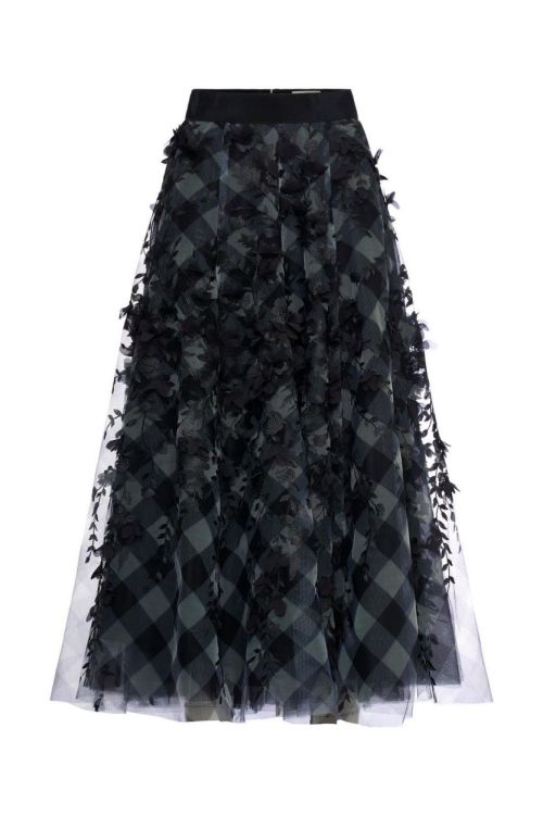 Maison Common Skirt Tulle Check Embroidery (5341-524-800BLACK) - UNO Knokke