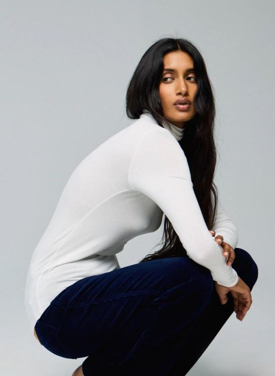 Majestic T-Shirt Cotton Stretch Colle Roulé (M001-FTS011-108) - UNO Knokke