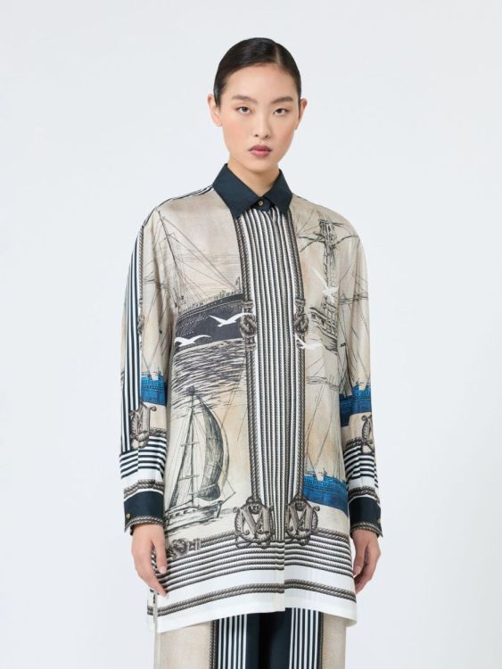 MaxMara Blouse Oversized Silk Sailing (MXMTEGLIA-001) - UNO Knokke