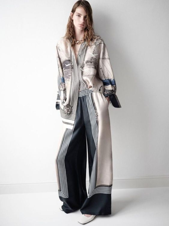 MaxMara Pant Wide Silk Sailing (MXMCARABO-001) - UNO Knokke
