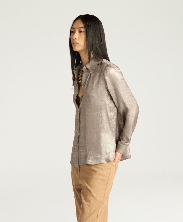 Momoni Blouse Metallic Gold (ARLES-0280ORO) - UNO Knokke